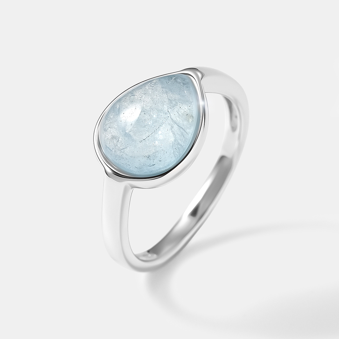 Серебряное кольцо с аквамарином