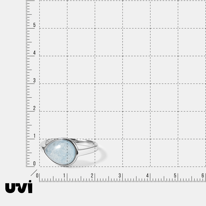 Серебряное кольцо с аквамарином