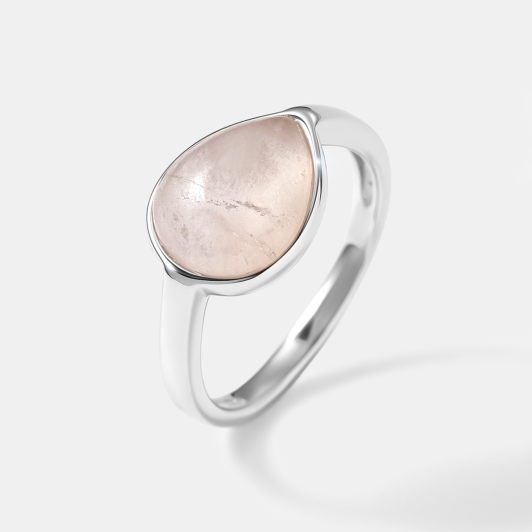 Серебряное кольцо с морганитом