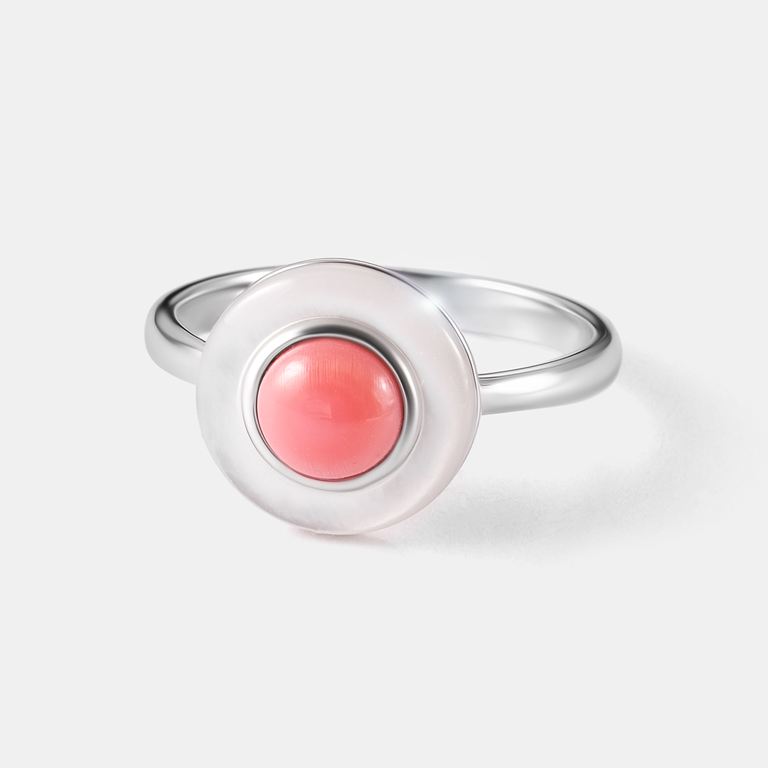 Серебряное кольцо с кораллом