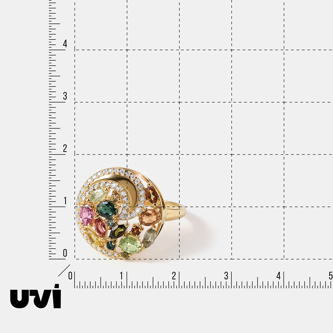 Серебряное кольцо с турмалинами