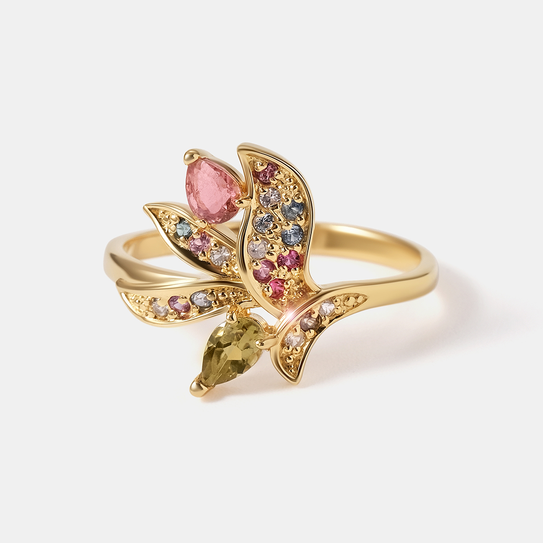 Серебряное кольцо с турмалинами