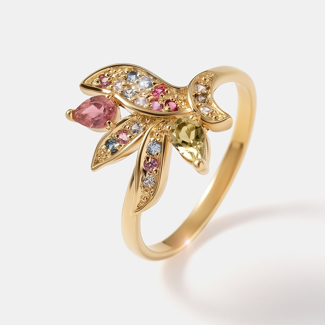 Серебряное кольцо с турмалинами