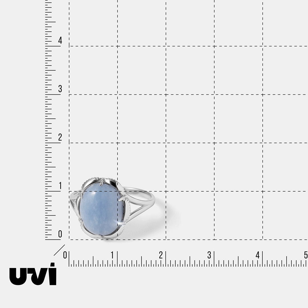Серебряное кольцо с ангелитом