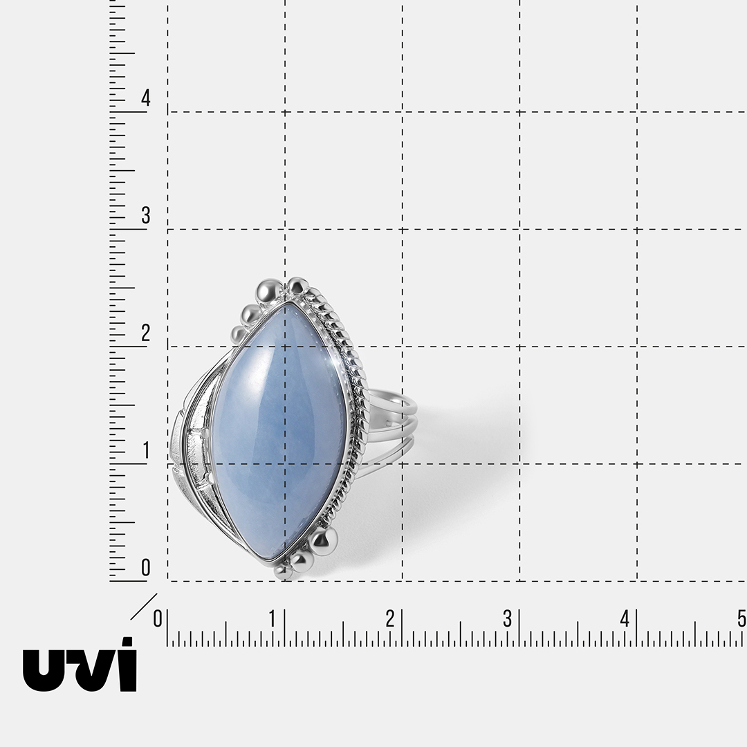 Серебряное кольцо с ангелитом