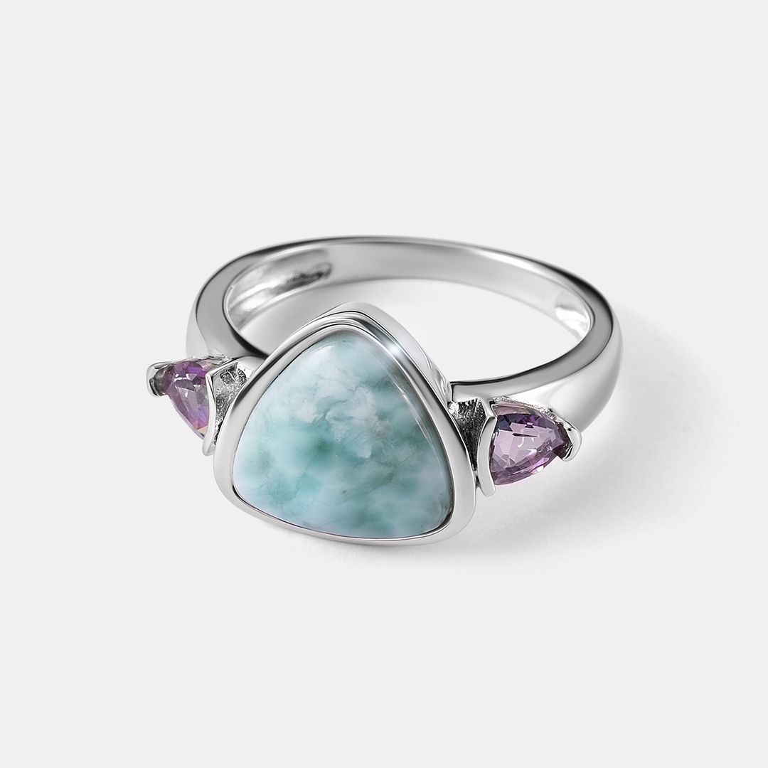 Серебряное кольцо с ларимаром