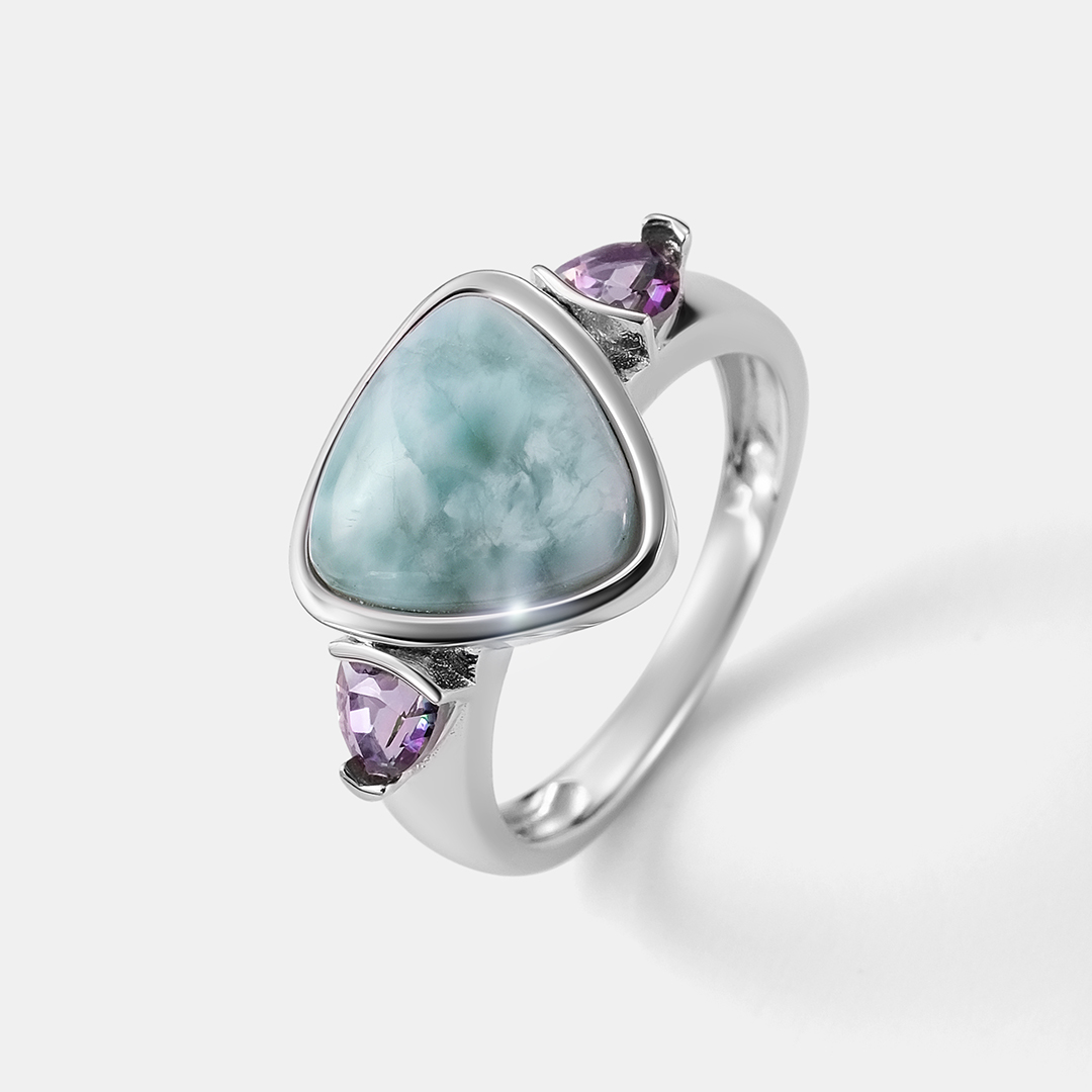 Серебряное кольцо с ларимаром