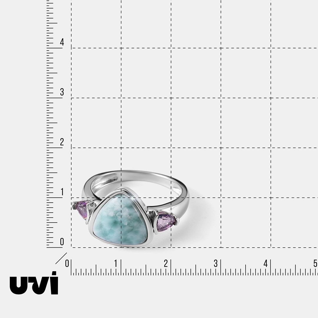 Серебряное кольцо с ларимаром