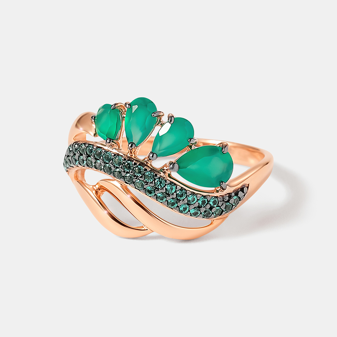 Серебряное кольцо с агатами