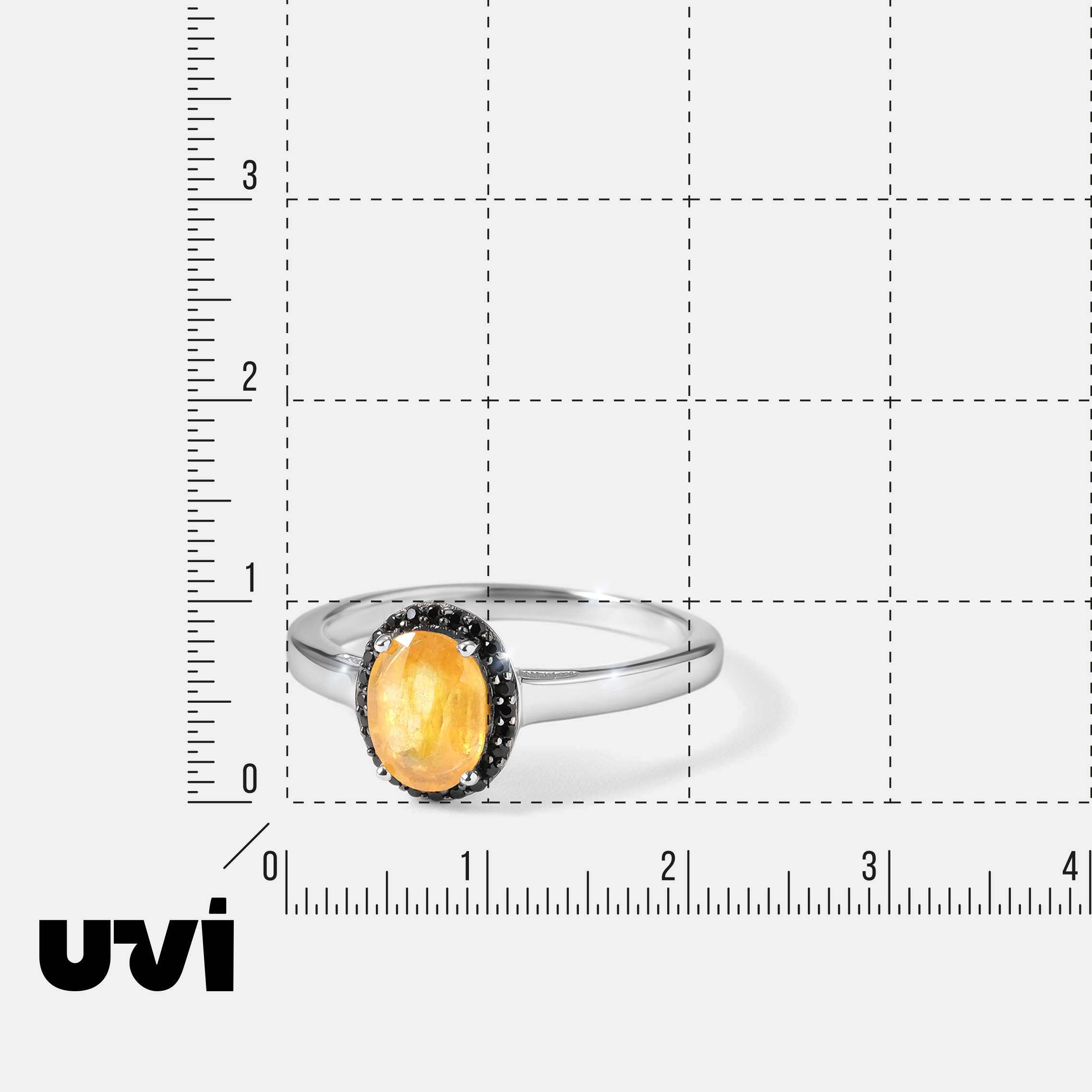 Серебряное кольцо с желтым сапфиром