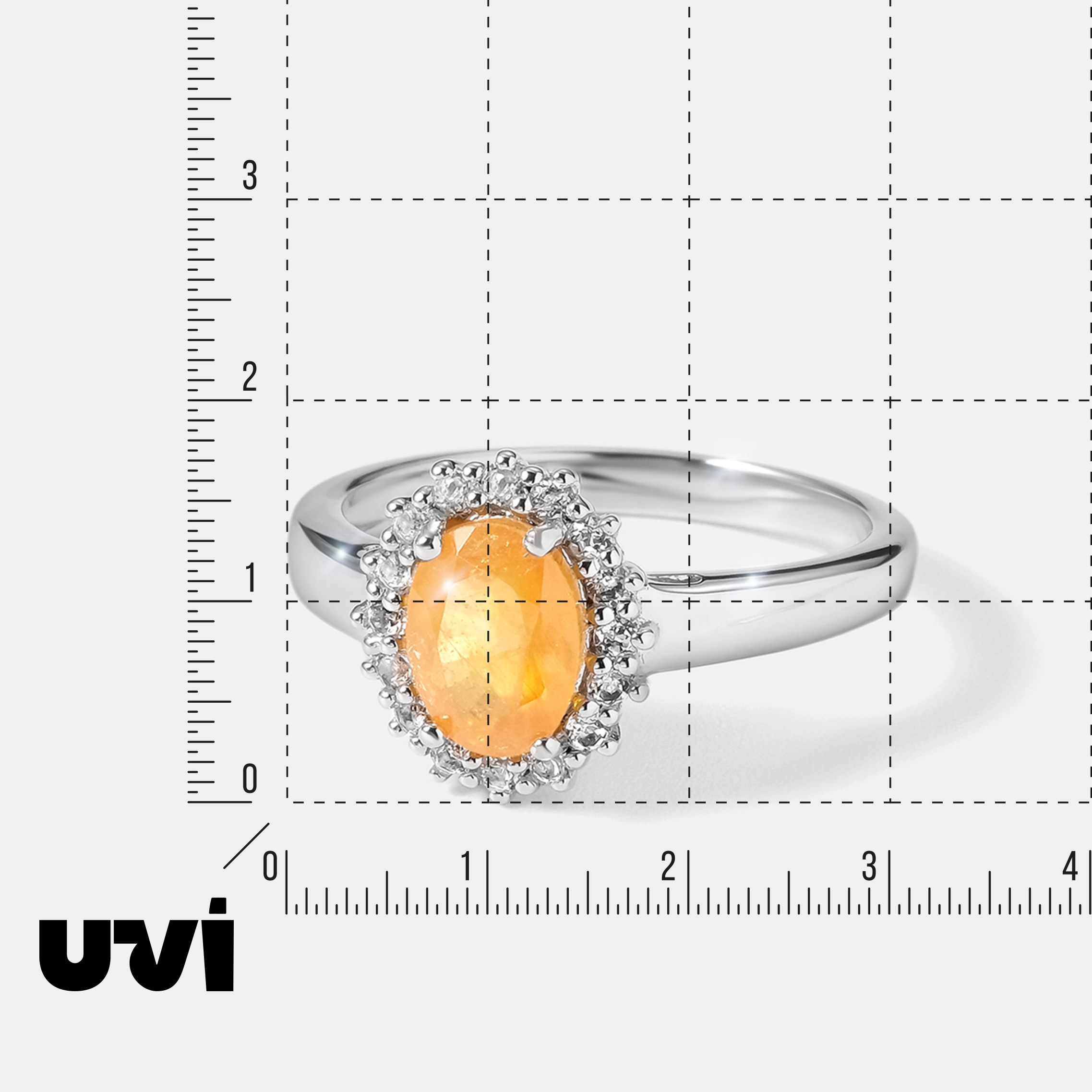 Серебряное кольцо с желтым сапфиром