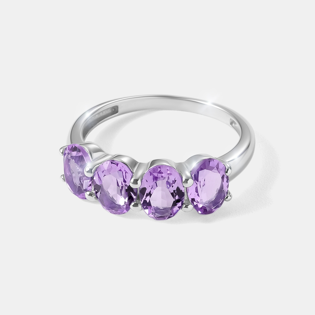 Серебряное кольцо с аметистами
