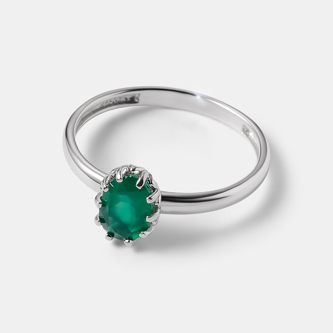 Серебряное кольцо с агатом