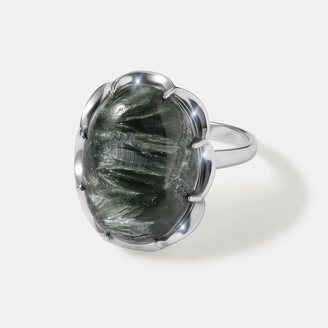 Серебряное кольцо с серафинитом