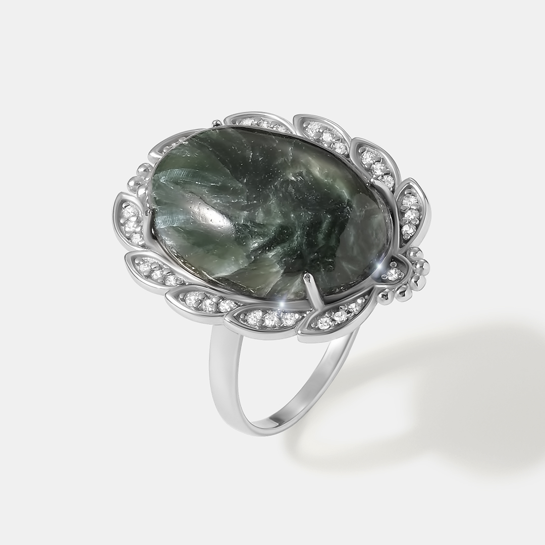 Серебряное кольцо с серафинитом