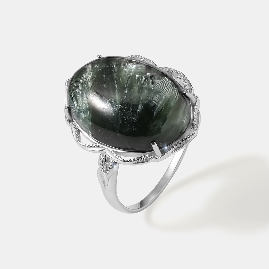 Серебряное кольцо с серафинитом