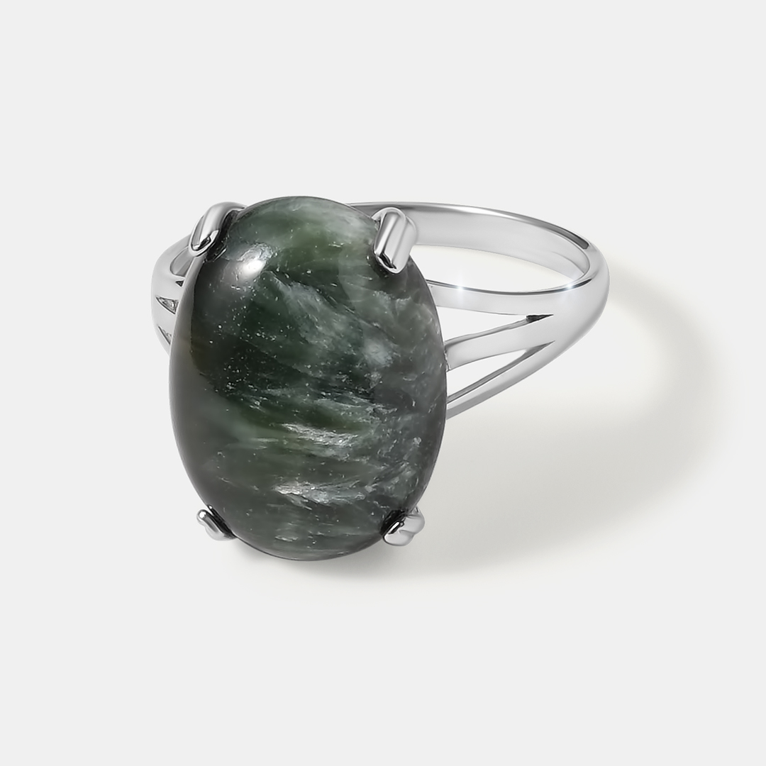 Серебряное кольцо с серафинитом