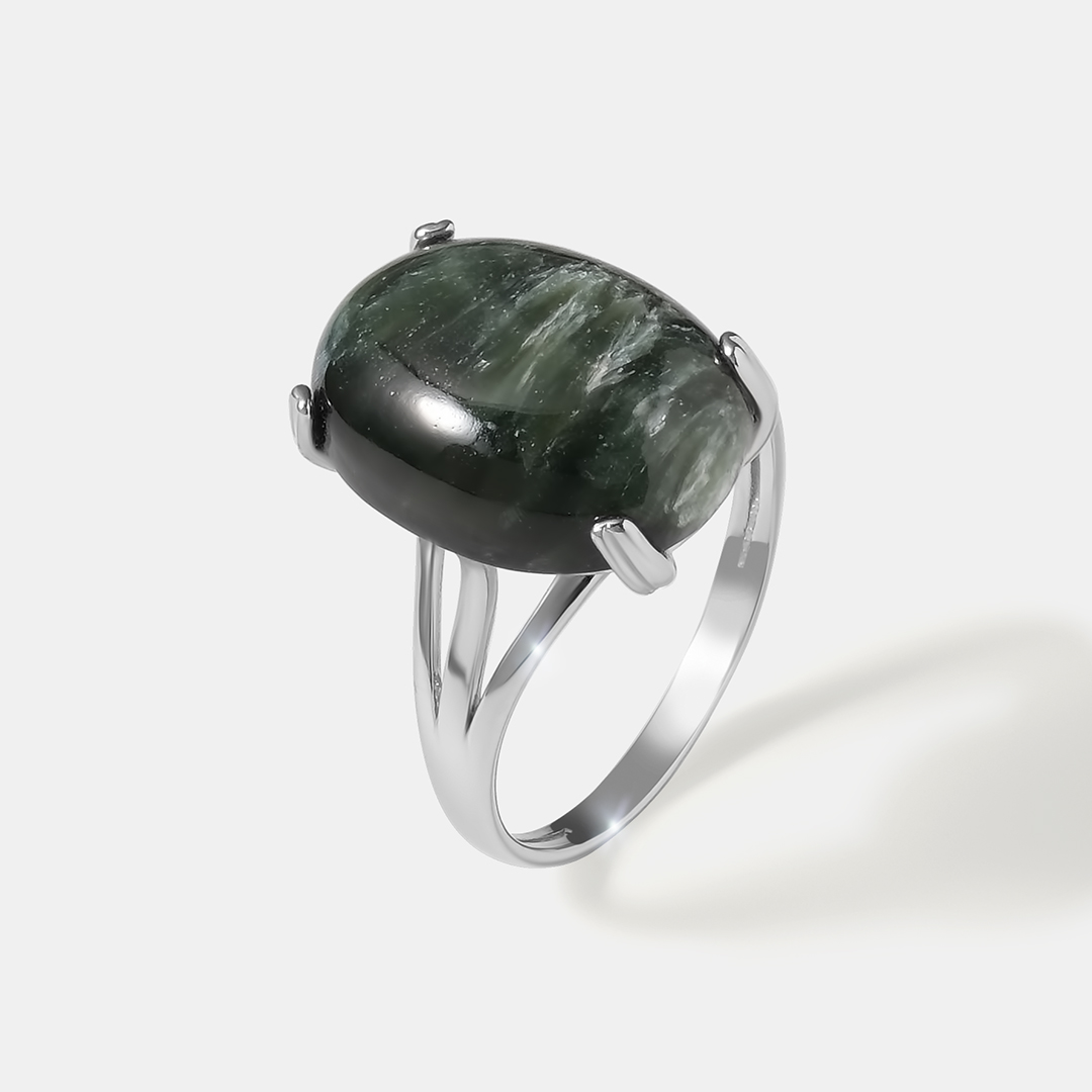 Серебряное кольцо с серафинитом