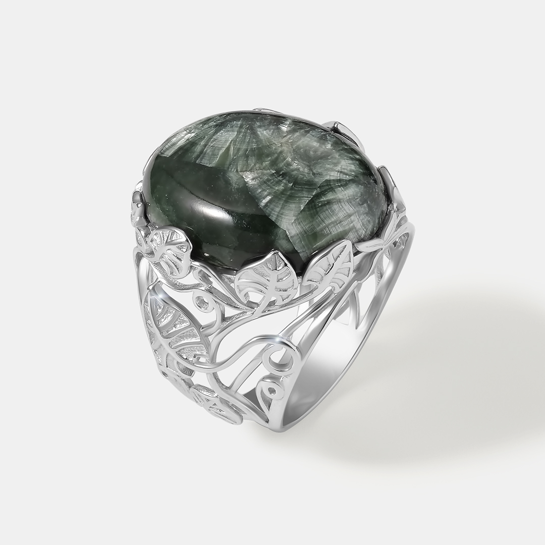 Серебряное кольцо с серафинитом
