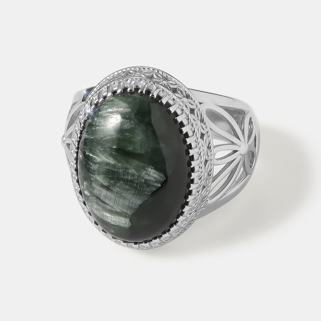 Серебряное кольцо с серафинитом