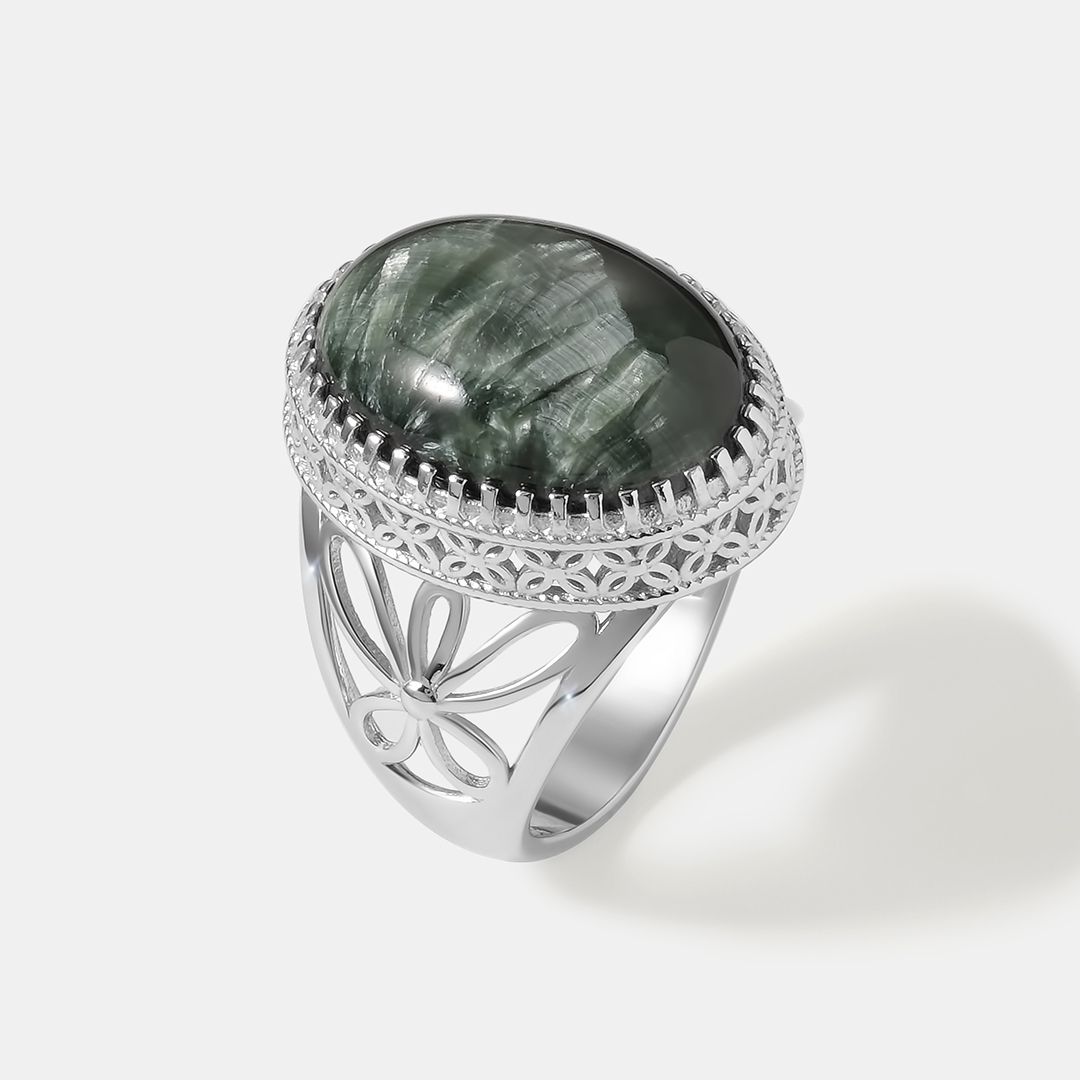 Серебряное кольцо с серафинитом