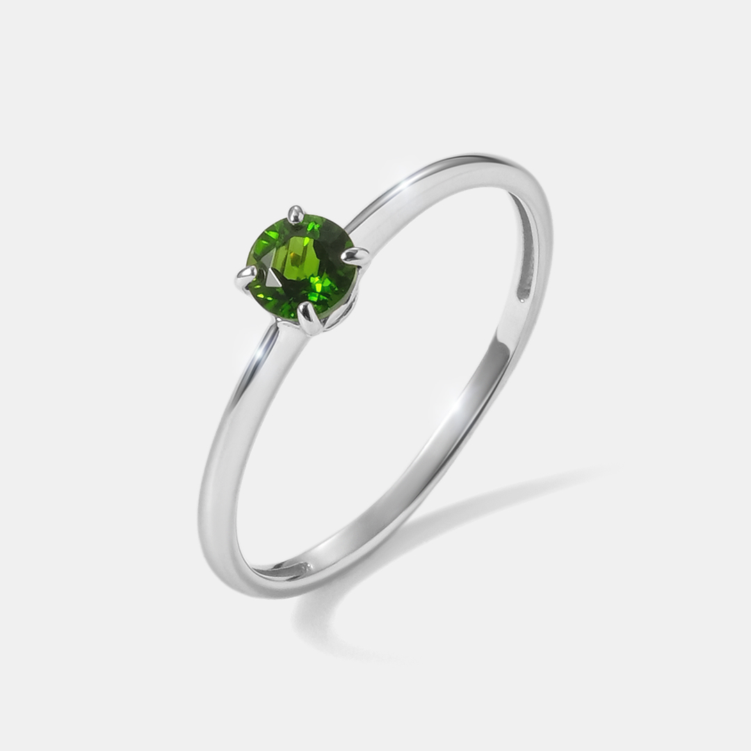 Серебряное кольцо с хромдиопсидом