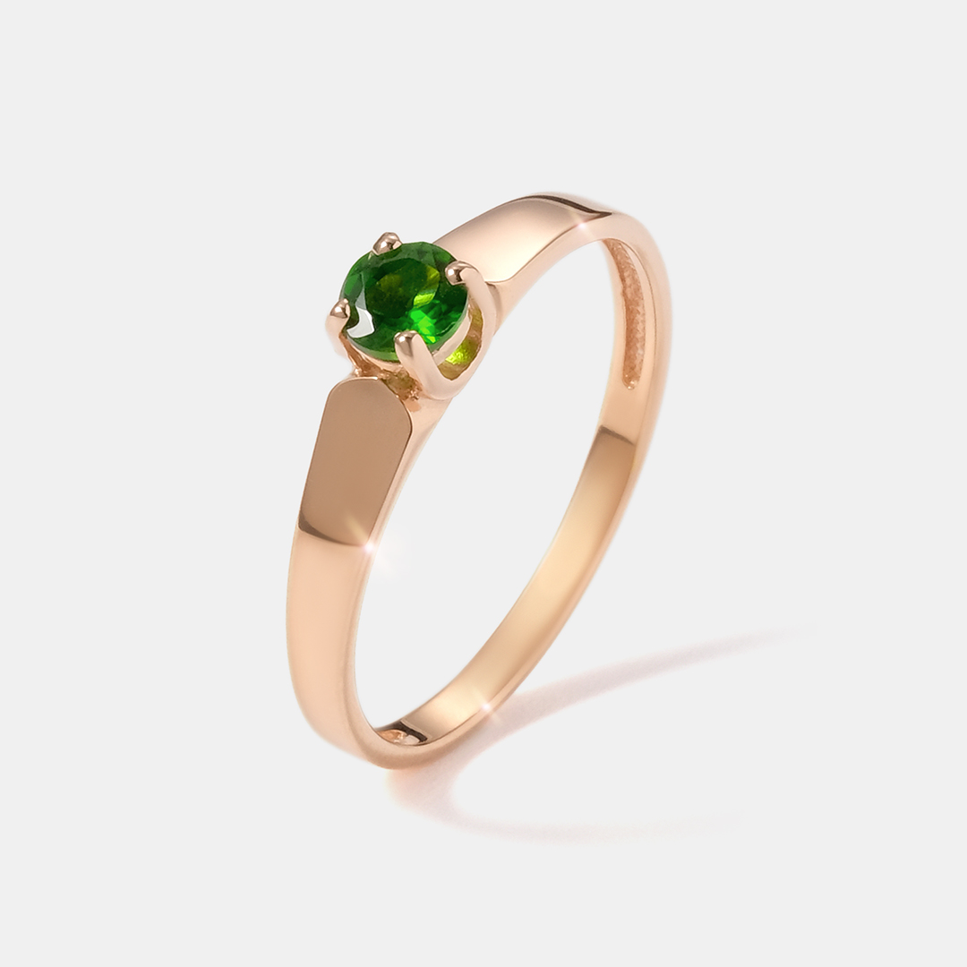 Серебряное кольцо с хромдиопсидом