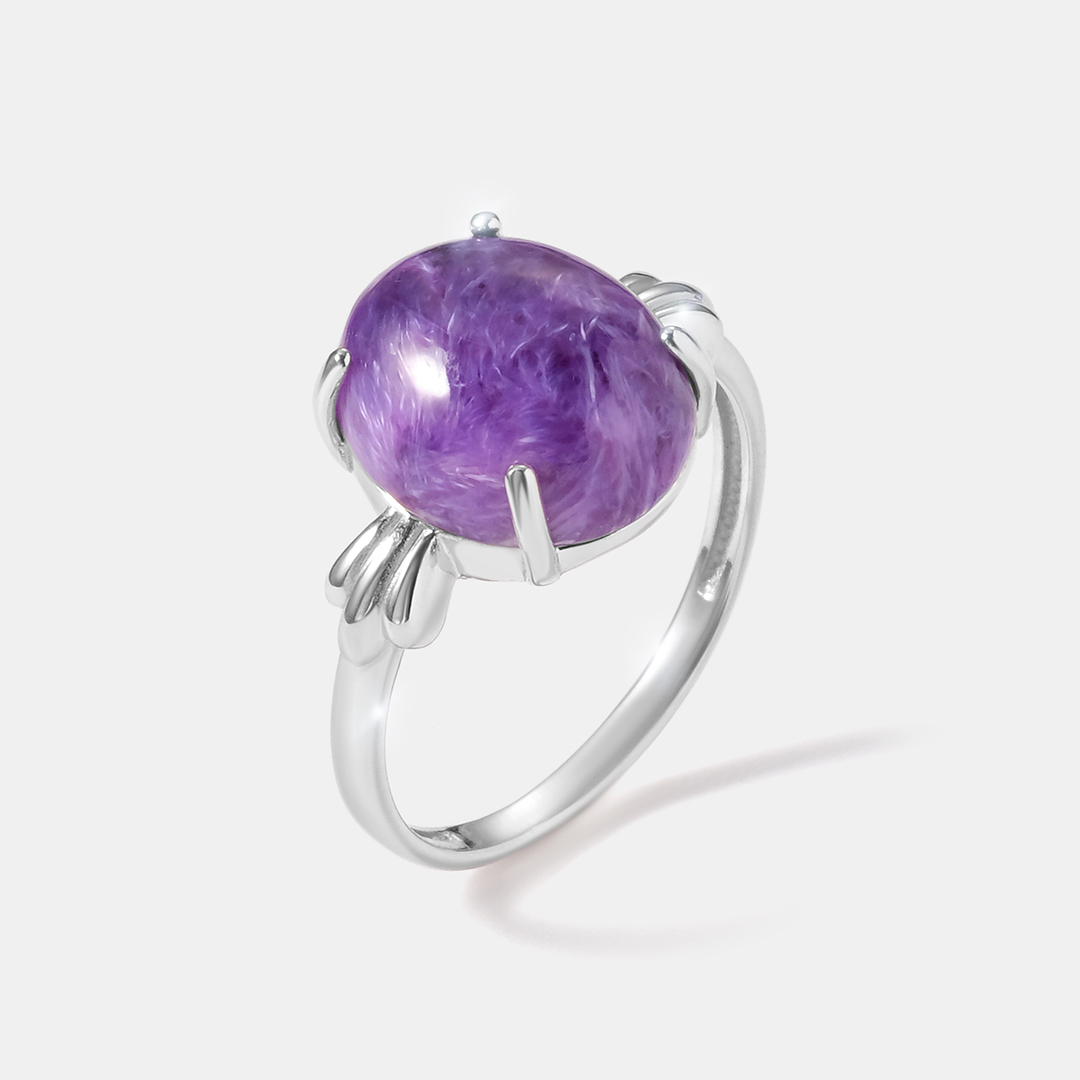 Серебряное кольцо с чароитом