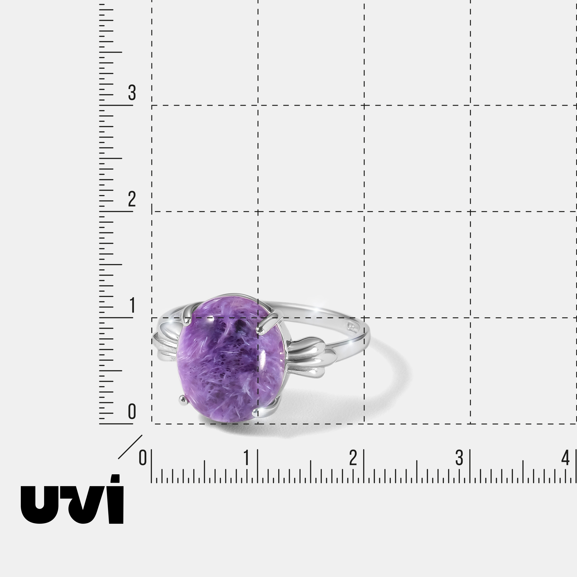 Серебряное кольцо с чароитом