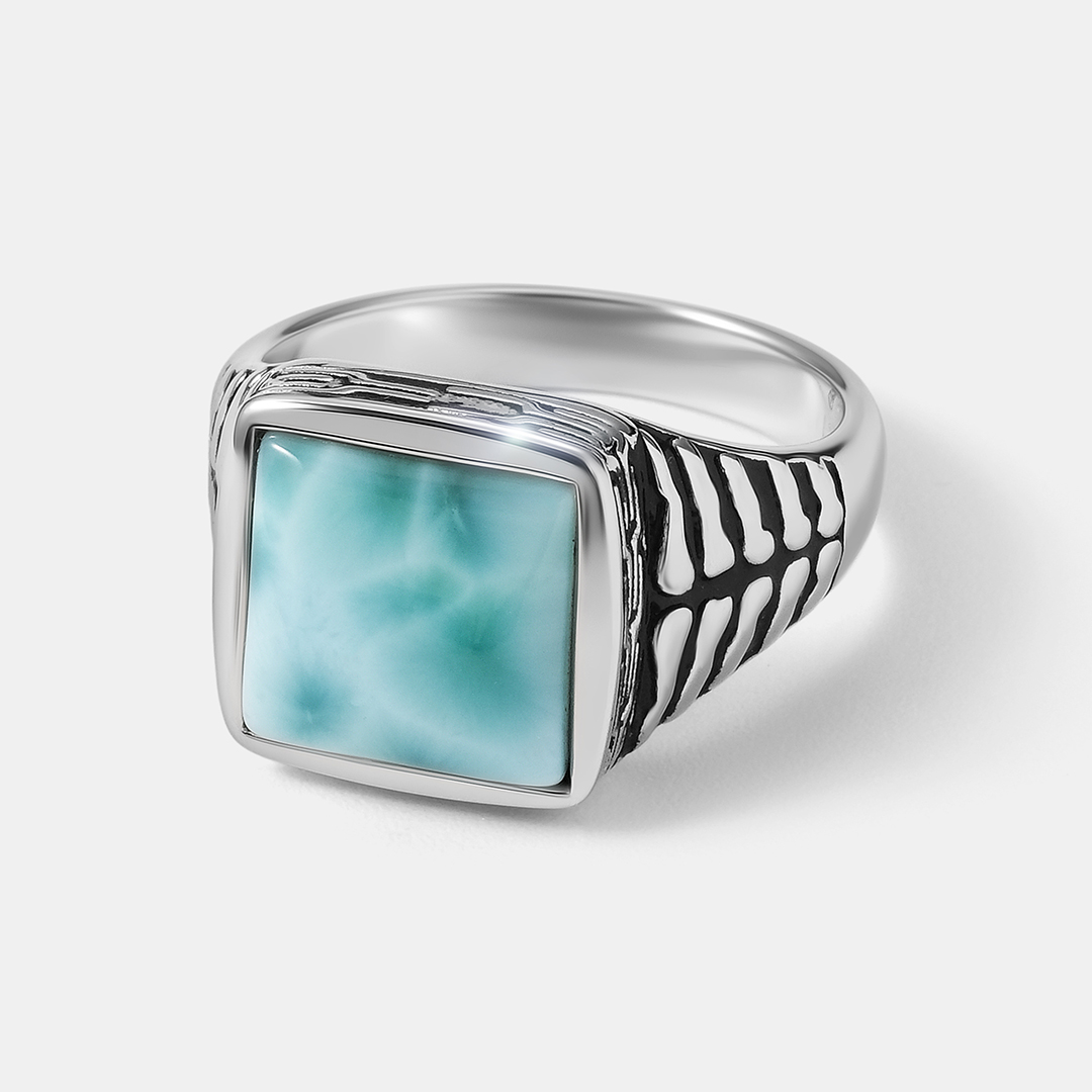 Серебряное кольцо с ларимаром