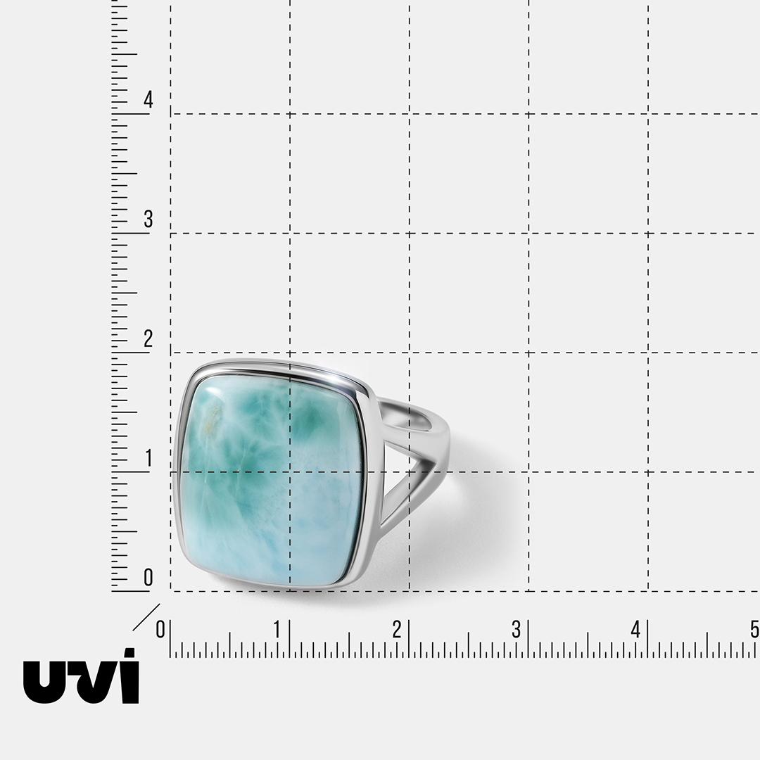Серебряное кольцо с ларимаром