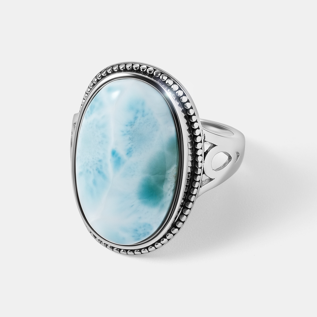 Серебряное кольцо с ларимаром