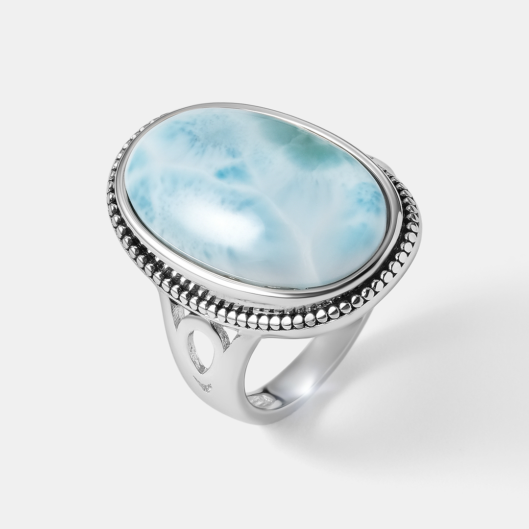 Серебряное кольцо с ларимаром