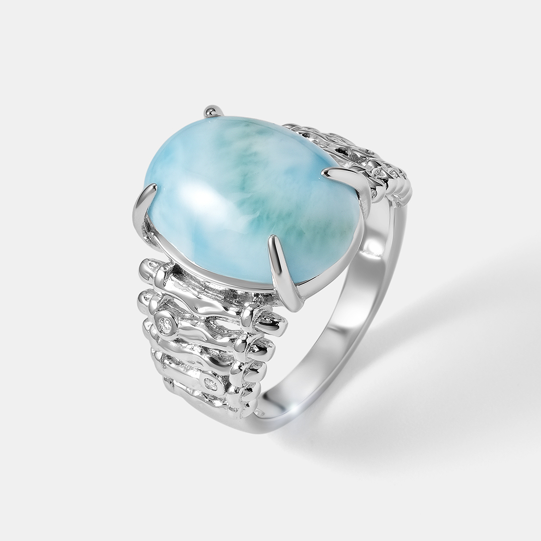 Серебряное кольцо с ларимаром