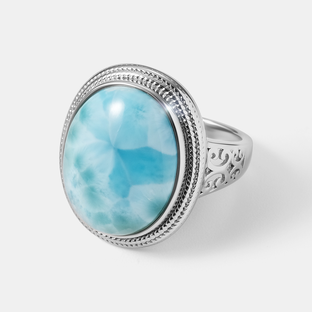 Серебряное кольцо с ларимаром