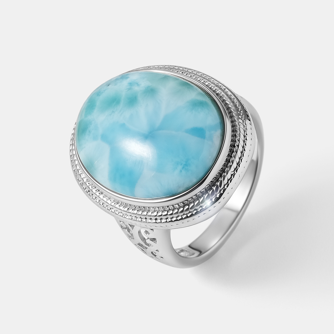 Серебряное кольцо с ларимаром