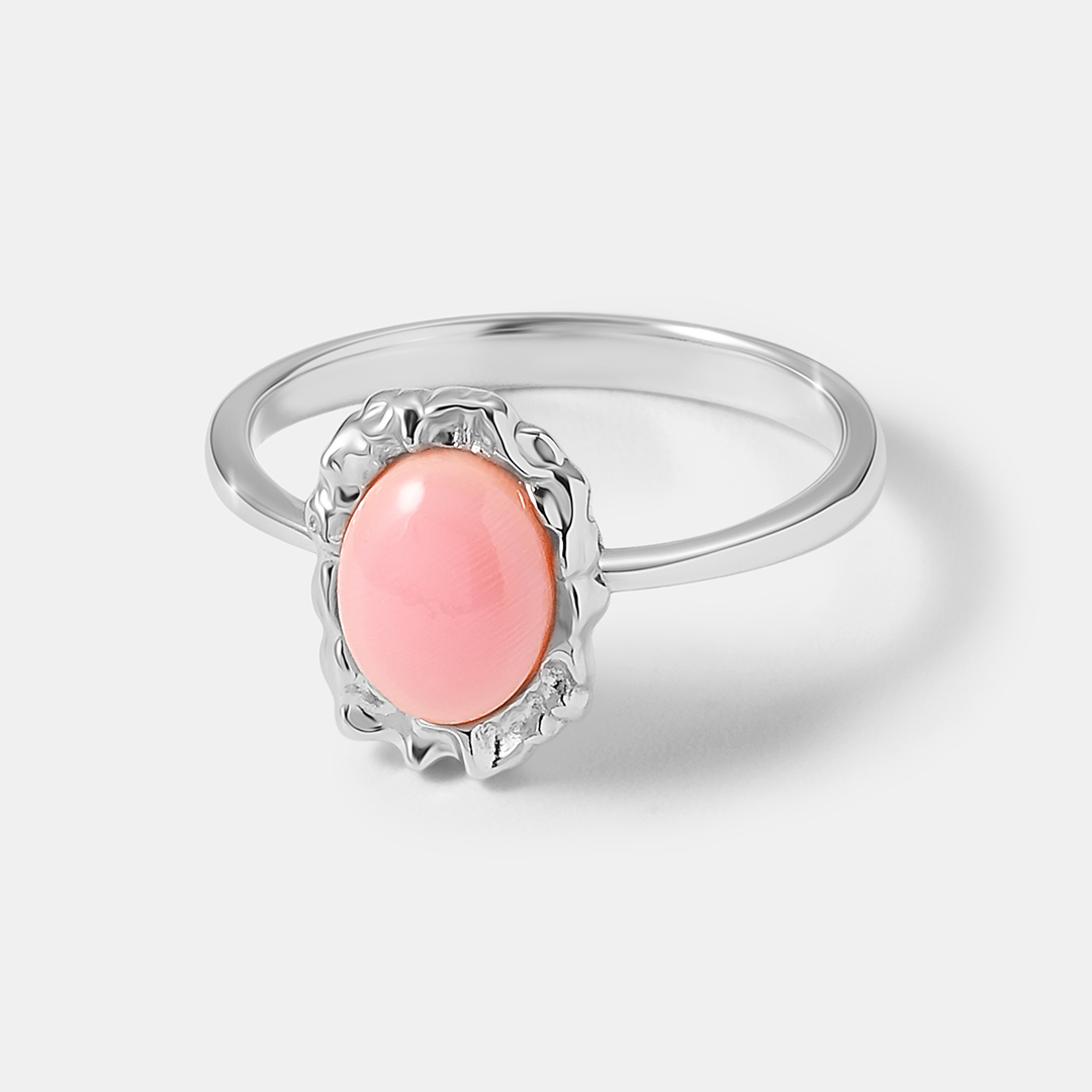 Серебряное кольцо с кораллом
