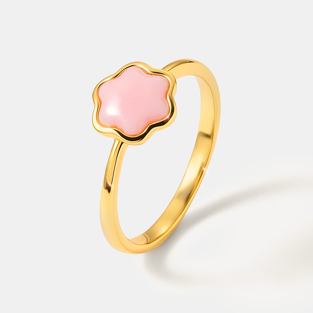 Серебряное кольцо с кораллом "Цветок"
