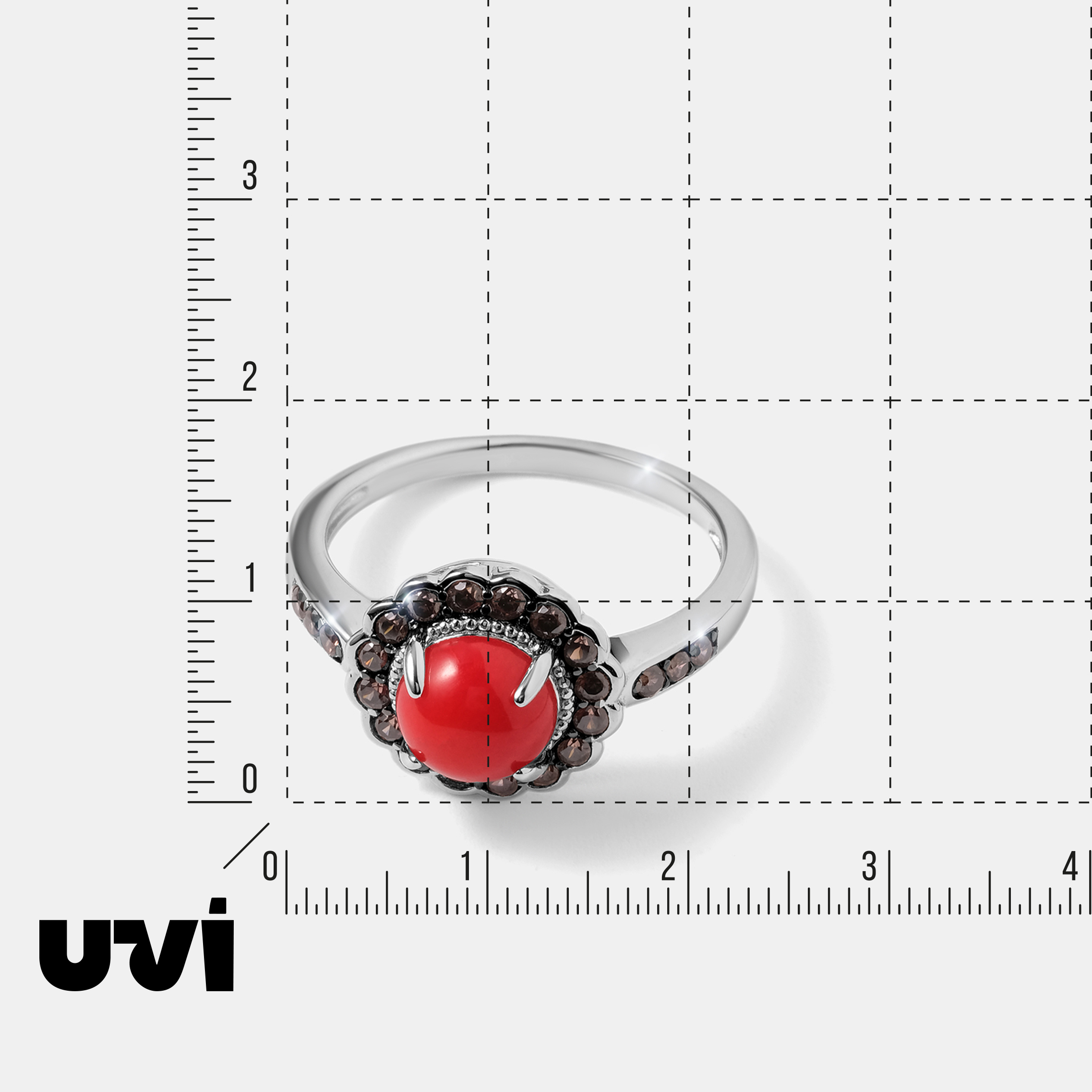 Серебряное кольцо с кораллом
