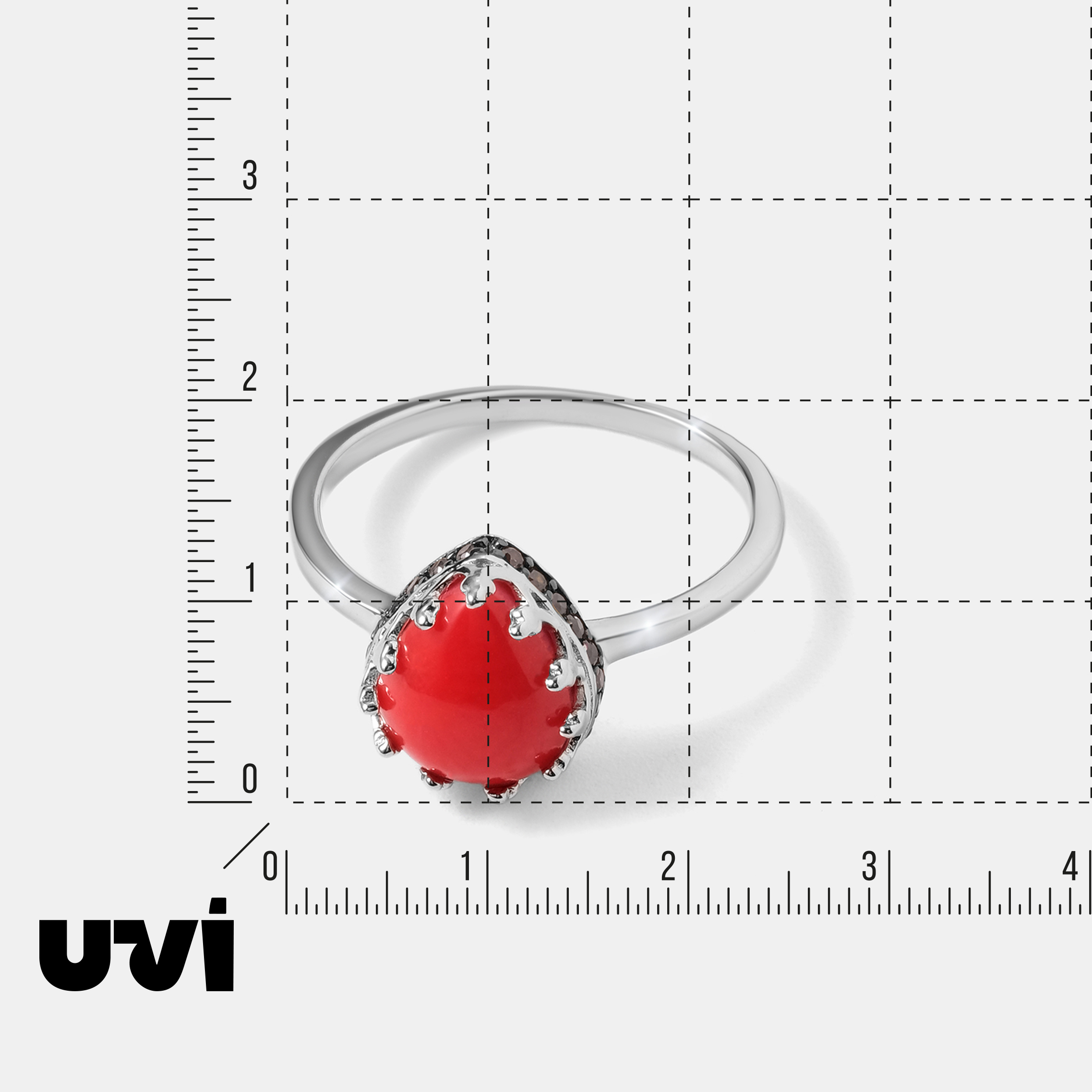 Серебряное кольцо с кораллом