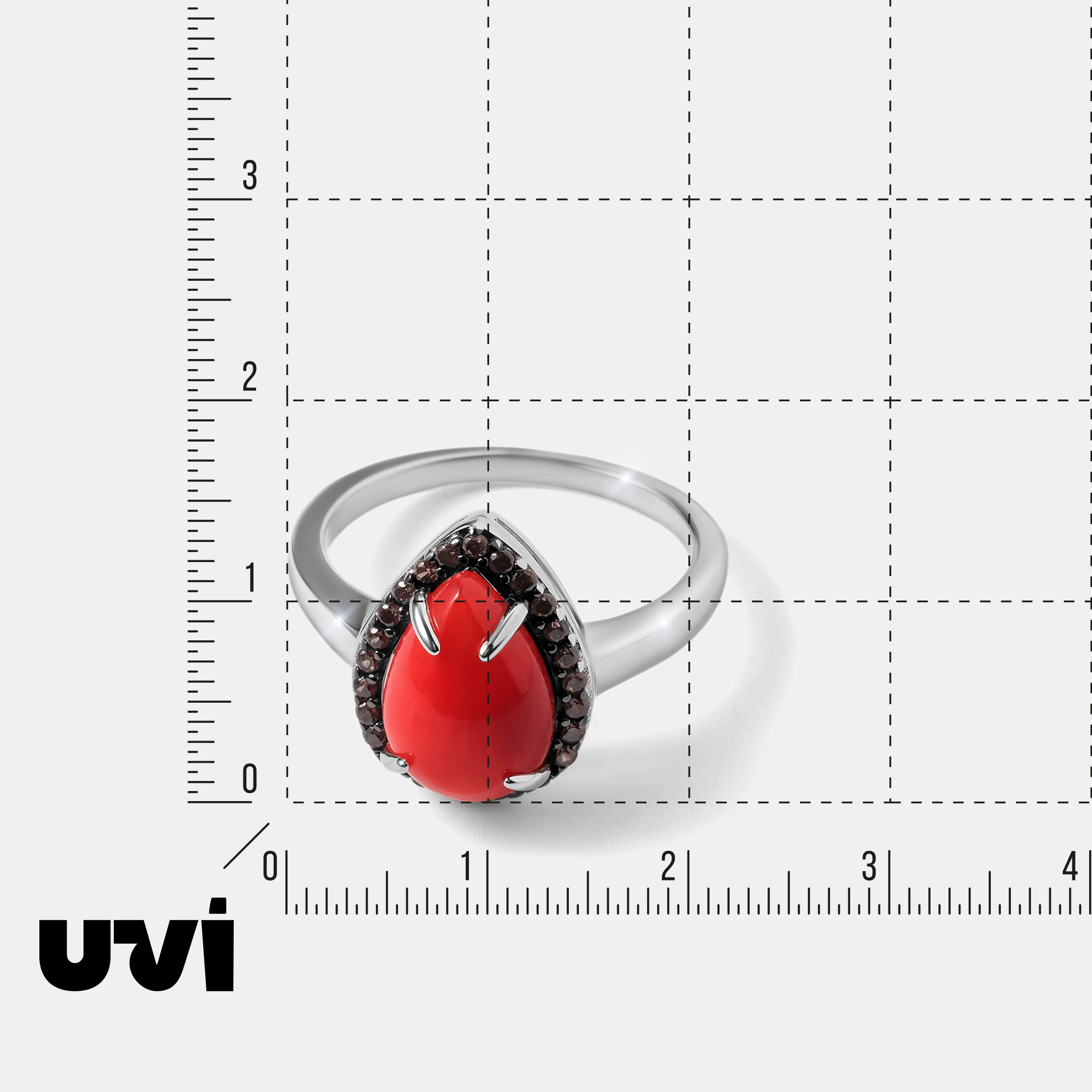 Серебряное кольцо с кораллом