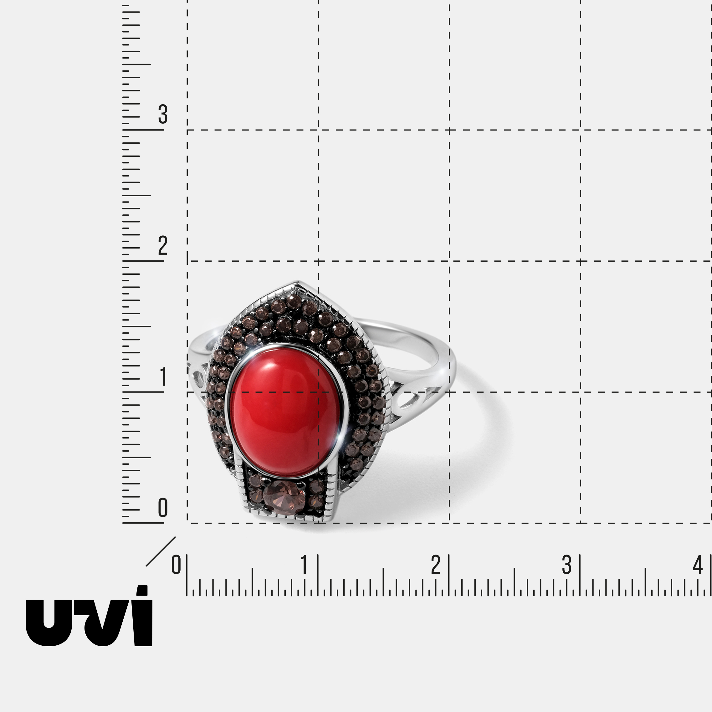 Серебряное кольцо с кораллом