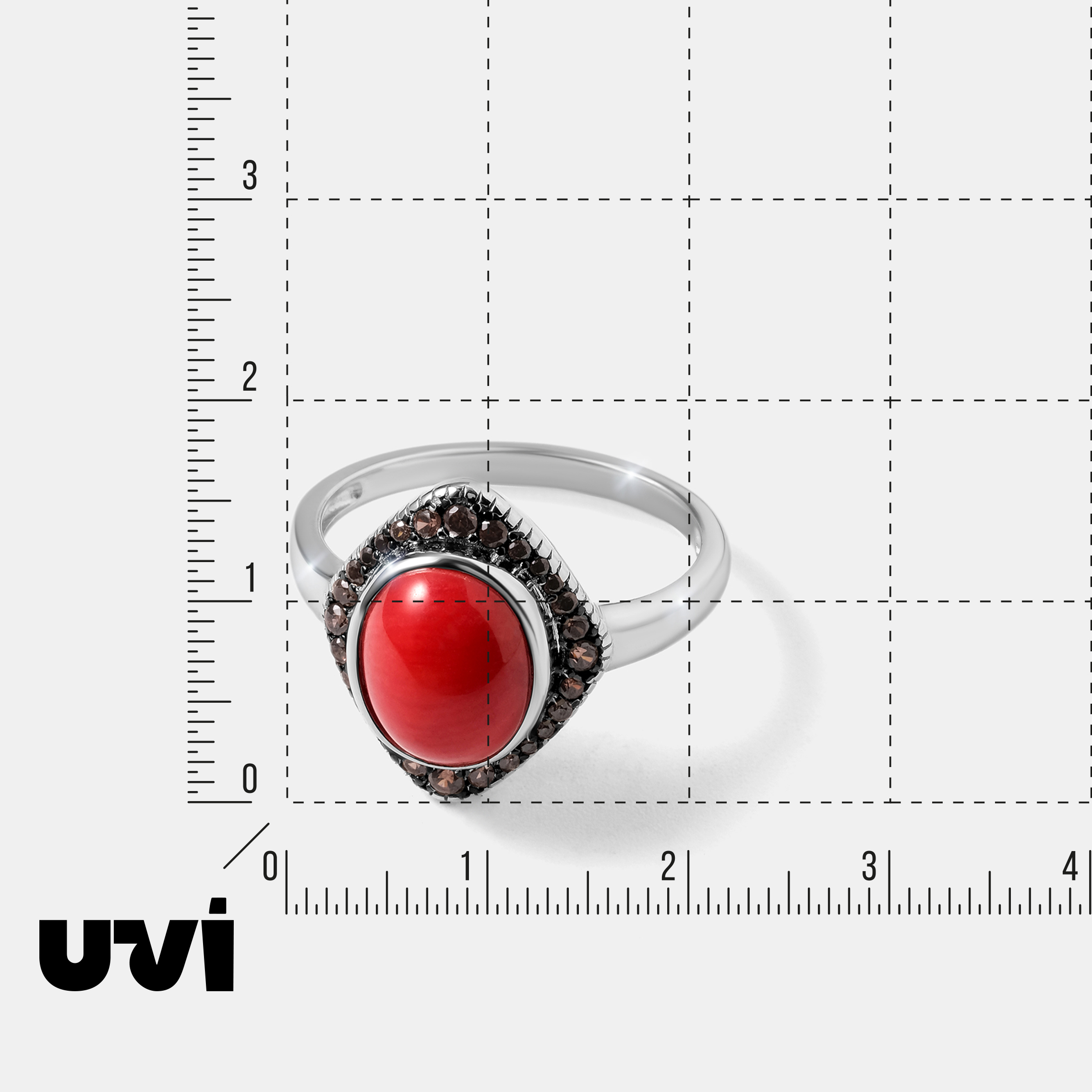 Серебряное кольцо с кораллом