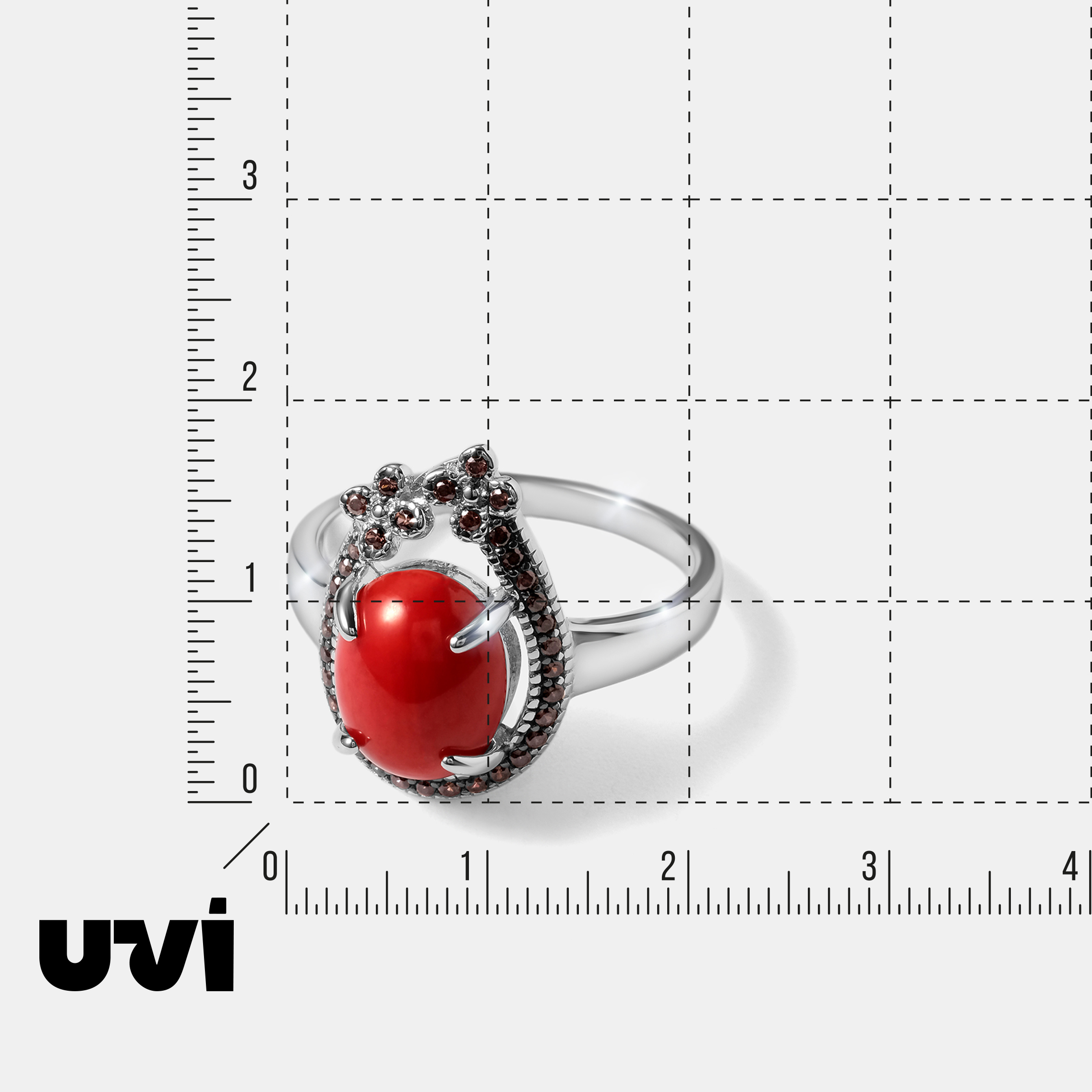 Серебряное кольцо с кораллом