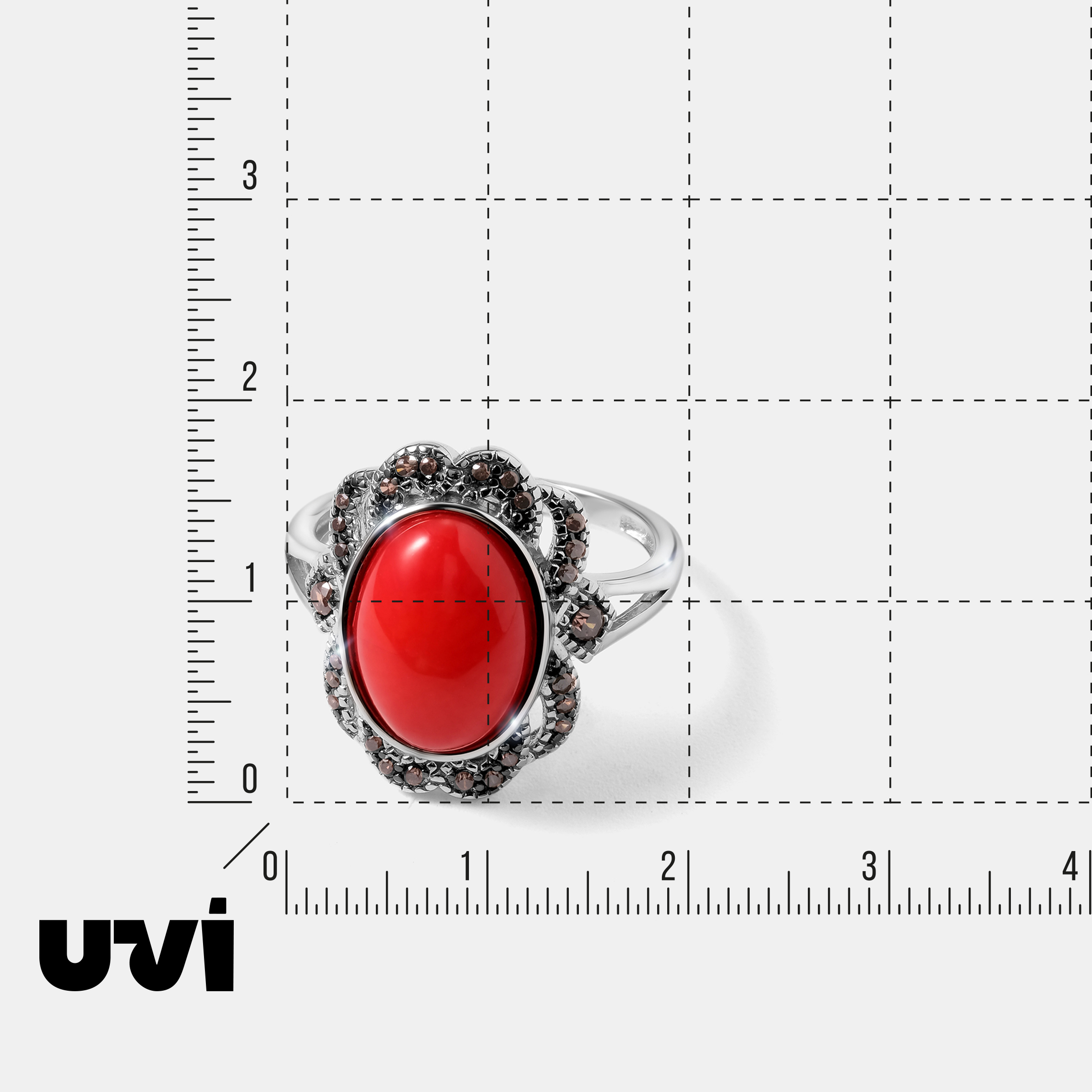 Серебряное кольцо с кораллом