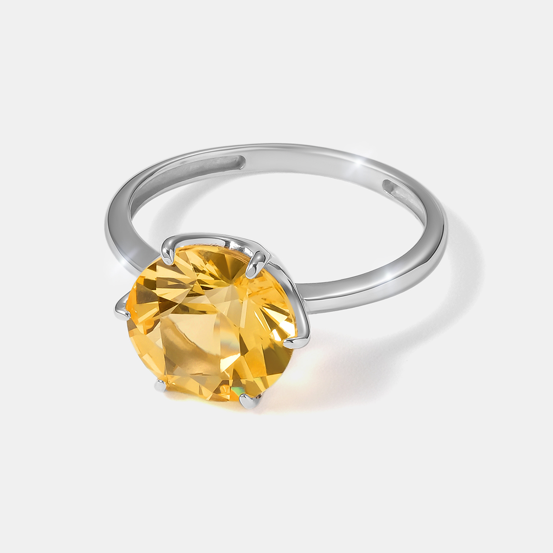 Серебряное кольцо с цитрином