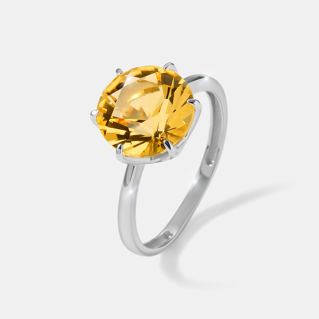 Серебряное кольцо с цитрином