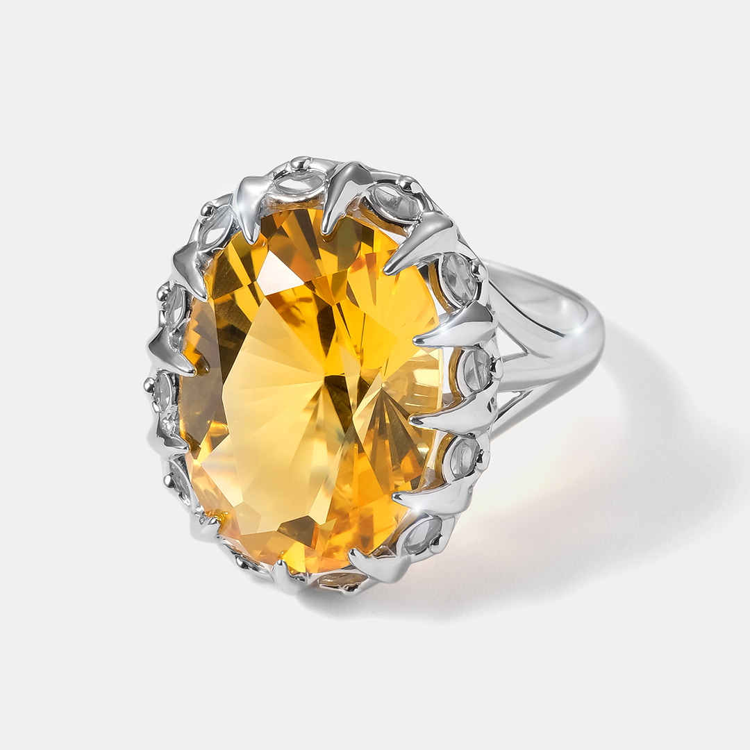 Серебряное кольцо с цитрином