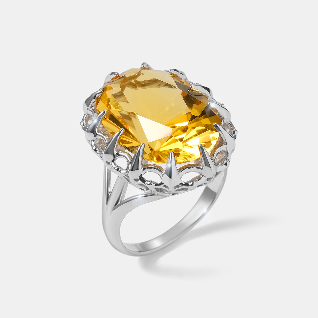 Серебряное кольцо с цитрином