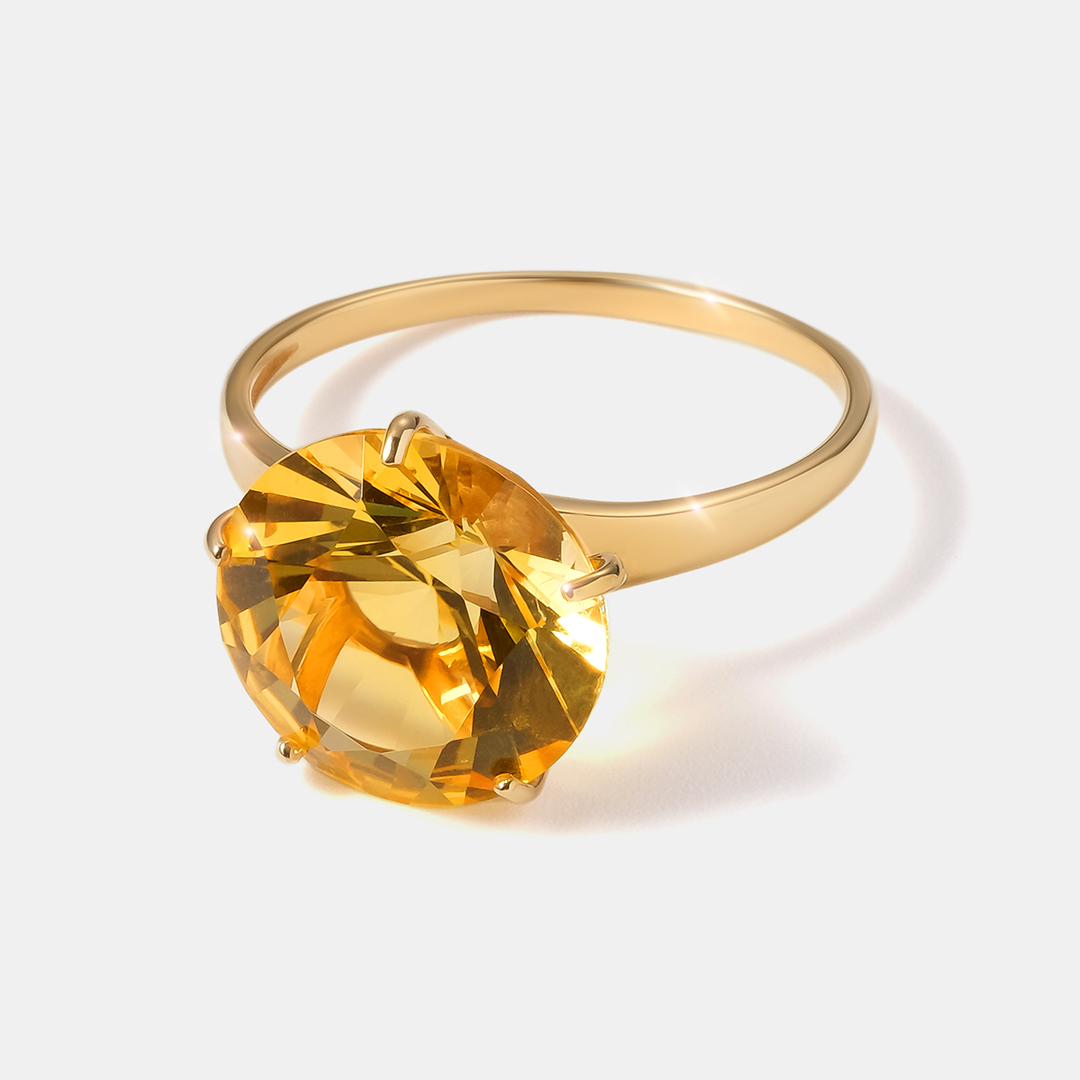 Серебряное кольцо с цитрином